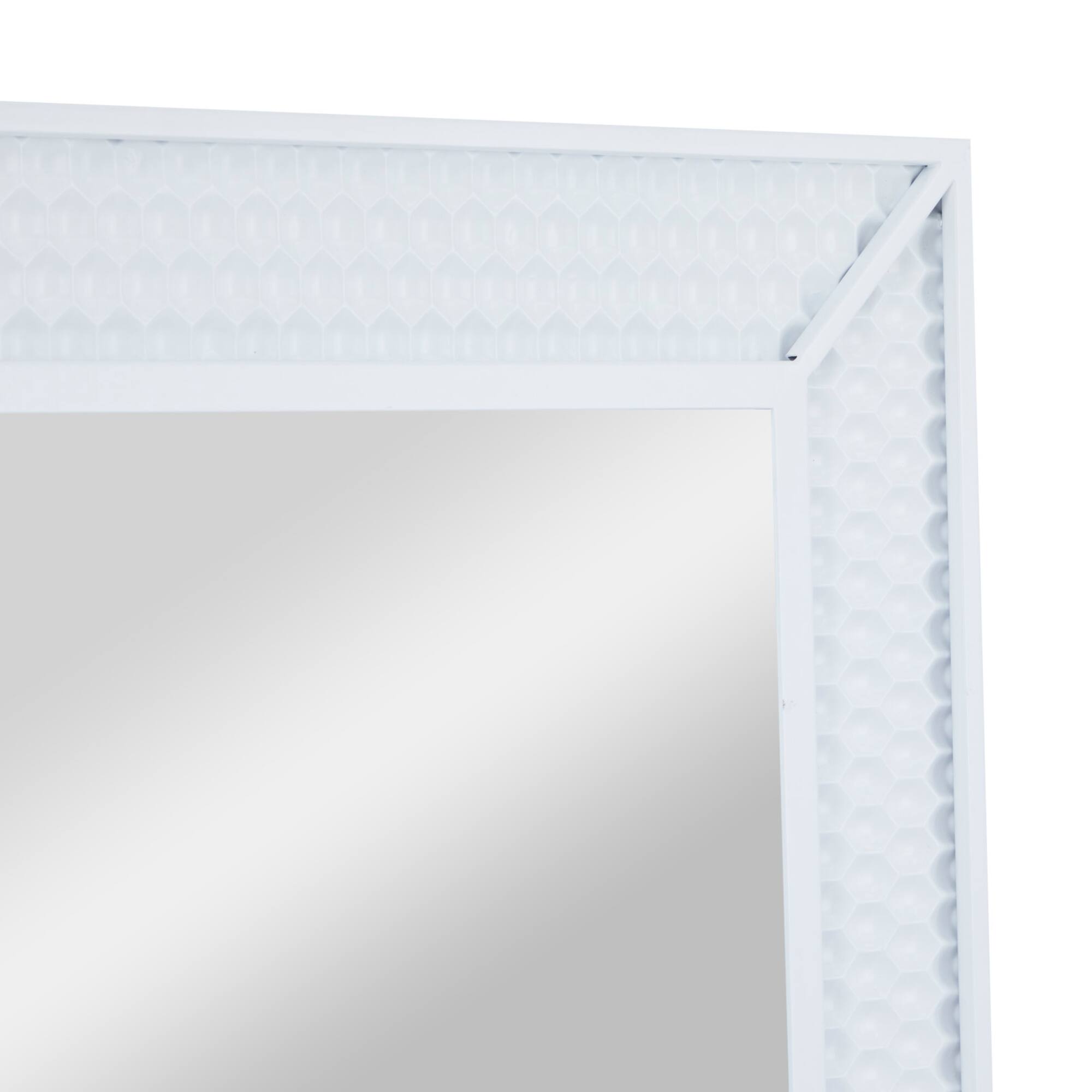 Set of 2" White Wood Contemporary Console Table with Mirror, 31" x 31" x 16"